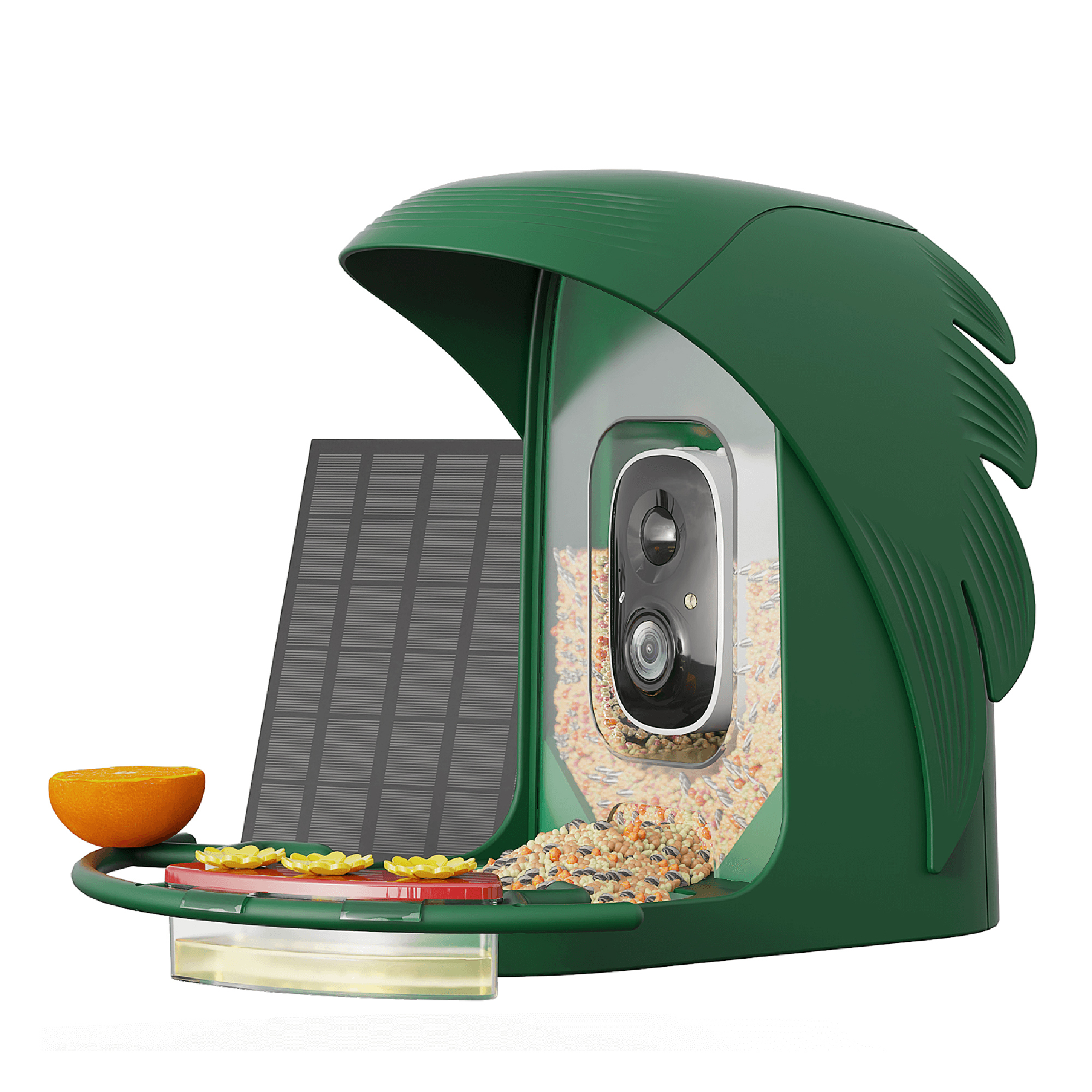 PerchMe, Solar Powered AI Smart Bird Feeder, Forest Green, Model# SF-BF-FG01